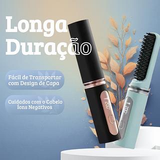 Escova Alisadora Sem Fio com Display Digital – Recarregável, Portátil e Rápida