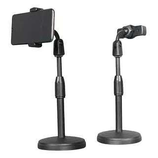 Suporte de Mesa Para Celular Ajustável, Tripé Universal (Preto) Compacto