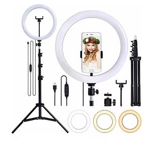 Ring Light Led Iluminador 32cm 12P+Tripé 2.10m