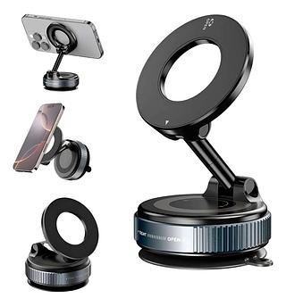Suporte Celular Magnético Universal Carro E Mesa Rotação 360 Preto