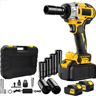 Chave De Impacto Parafusadeira + 2 Baterias + Acessórios com Maleta