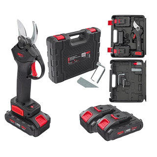 Tesoura Alicate Poda Galho Árvore Elétrica 48v 2 Baterias Preto