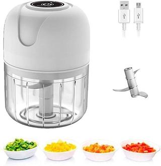 Mini Processador Triturador de Alimentos Moedor Elétrico Alho Cebola Tomate Legumes Sem fio 250ml