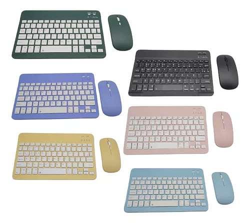 Kit Teclado e Mouse sem Fio Bluetooth Compatível com Tablet/iPad