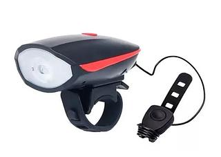 Lanterna Farol Led Bike C/ Buzina Bicicleta Recarregável Usb 7588