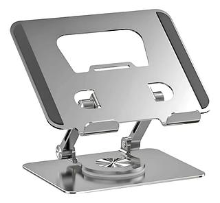 Suporte Giratório 360° De Alumínio P/ Tablet Ate 12 Polegada Cor Prateado