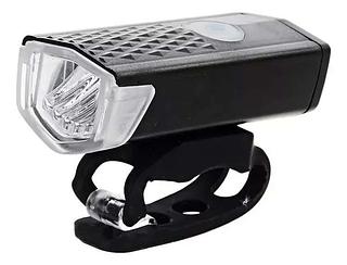 Combo de luz frontal LED e luz traseira LED para bicicleta, cor pretav