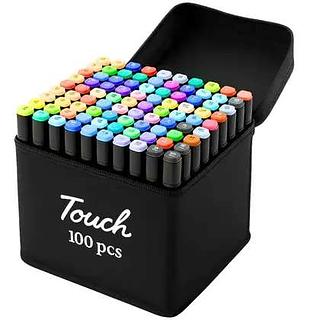Caneta Marcador para Colorir Desenho Professional, Pontas Duplas, Codificados por Cores, Segurança Garantida, Caixa de Bônus marcadores artisticos de Arte para Estudantes Adultos Artistas Desenho Colorir Desenho 100 Cors