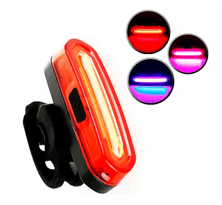 Lanterna Bike Sinalizador Recarregável Usb 3 Cores E Suporte
