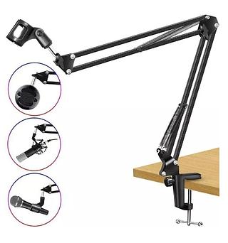 Braço Articulado Suporte De Mesa Para Microfones Cor Preto