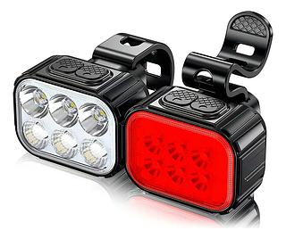 Par Farol Profissional Branco Vermelho 6 Leds Recarregavel