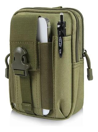 Bolso Modular Porta Celular Molle Acolchoado Coyote, Verde