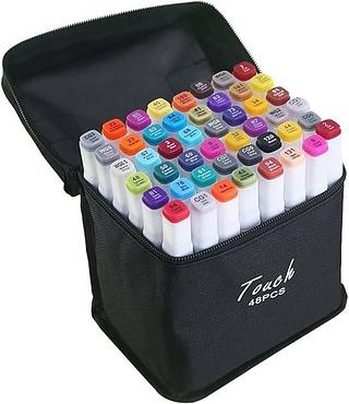 Caneta Marcador para Colorir Desenho Professional, Pontas Duplas, Codificados por Cores, Segurança Garantida, Caixa de Bônus marcadores artisticos de Arte para Estudantes Adultos Artistas Desenho Colorir Desenho 48 Cors