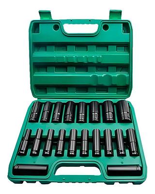 Jogo Soquete Longo Sextavado Impacto 1/2 8 A 32 Mm 20pcs