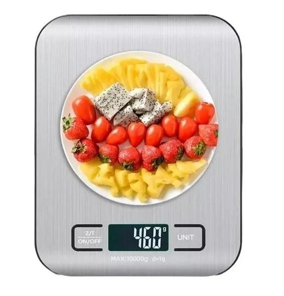 Balança de Cozinha Fit Alimentos 10kg Aço Inox Visor Grande