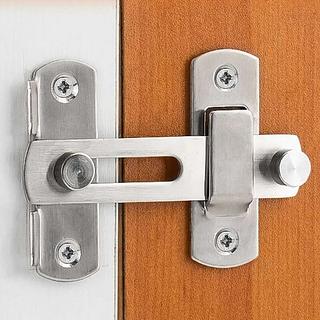 Trava Tranca De Porta Aço Inox Trinco Tarjeta Ferrolho - Inox 51x70