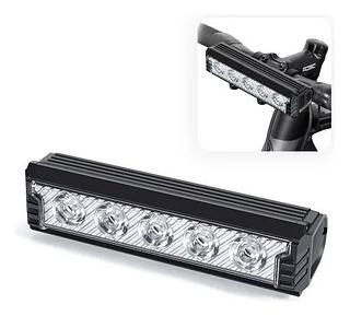 Farol De Bike 5 Led Recarregável Usb Alumínio A Prova D'água Lanterna Bicicleta