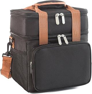 Bolsa Termica 13L, Bolsa de Desayuno, Bolsa de Picnic, Prueba de Fugas e Impermeable, para Almuerzo Picnic Playa Oficina Viaje O Colegio(Size:Black)