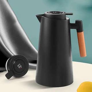 Garrafa Térmica Lyor com Termômetro Digital com Cabo De Madeira 1L