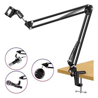 Suporte Podcast Articulado Mesa Ak-36 Ajustável P/ Microfone Cor Preto