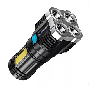 Lanterna Led 4 Núcleo Potente Ideal para camping Cor da lanterna Preto